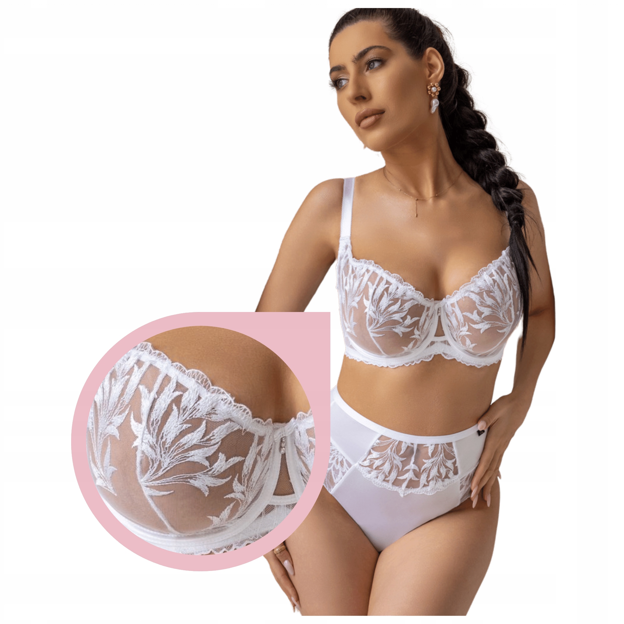 Krisline Crystal White Half cup soft Podprsenka bílá podprsenka balkonetka 90D