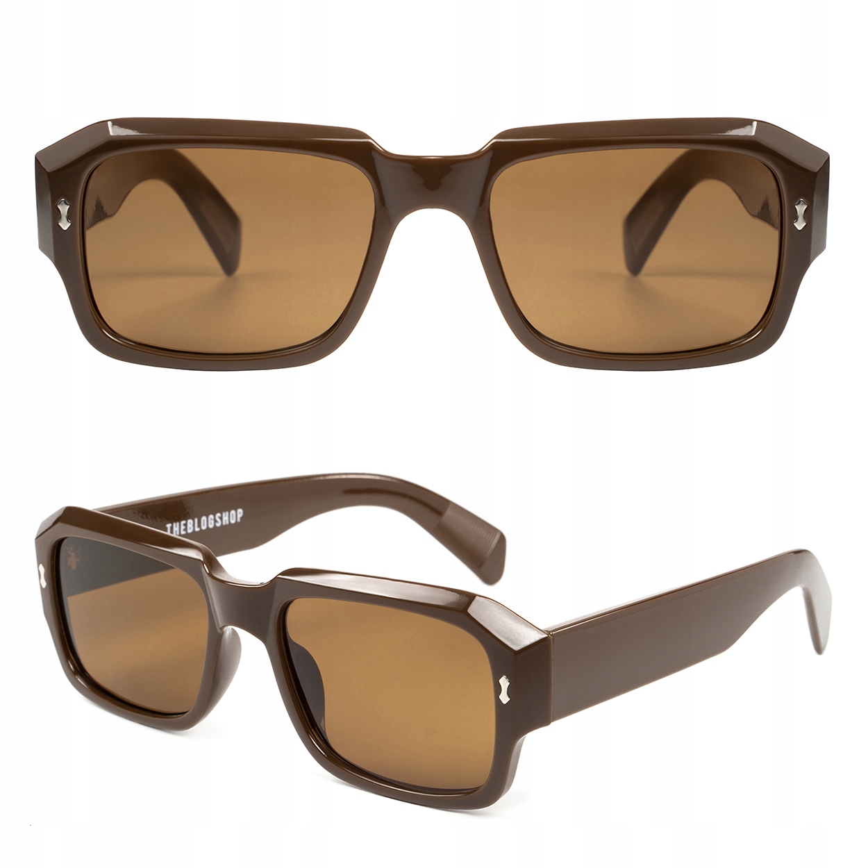 

Okulary Przeciwsłoneczne Owalne Vintage Retro Brąz