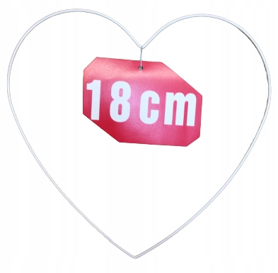 Białe serce metalowe do łapaczy snów/makram 18 cm