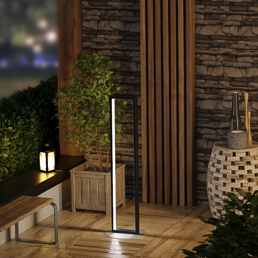 Lampa ogrodowa słupek prostokąt czarny zintegrowane źródło LED Kod producenta 5903796167610