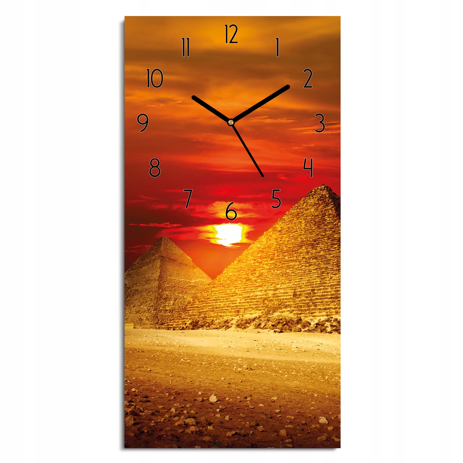 foto hodiny Pyramidy slunce černé číslice 30x60