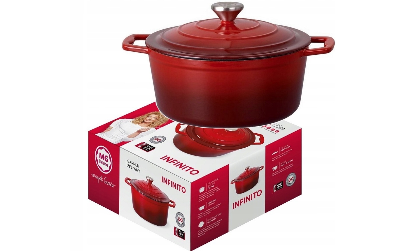 Garnek tradycyjny Żeliwny Brytfanka Mg home 4,8 l Piekarnik Indukcja