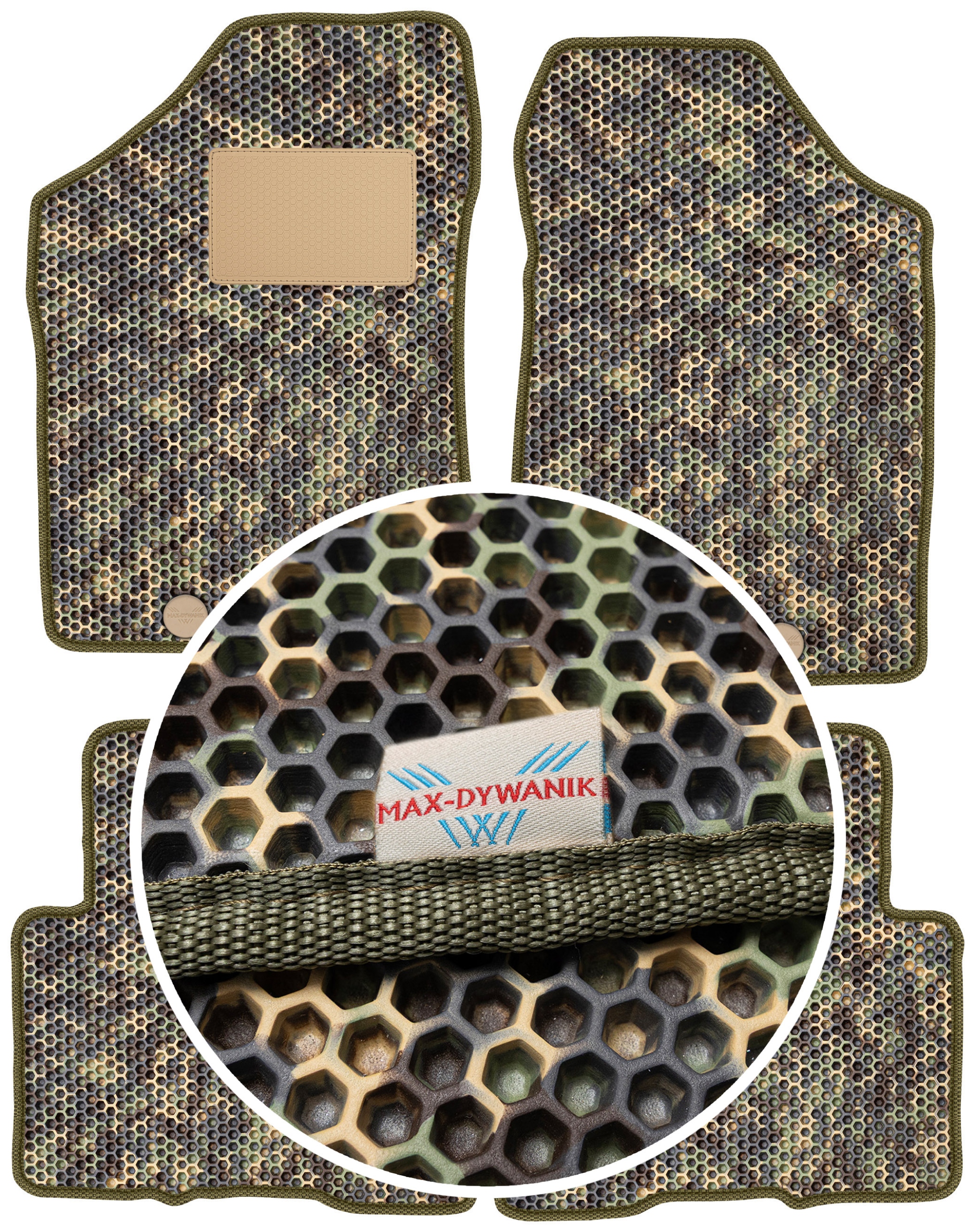 Kia Carens III 5os 2006-2013 Gumové autokoberce pro vůz Eva Maskáčový