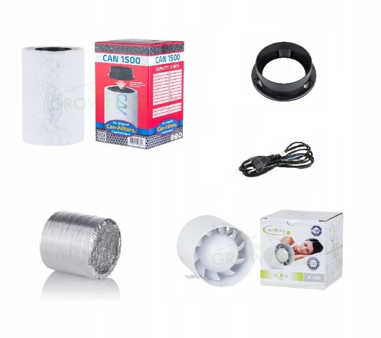 Ventilační sada Can growbox tichý motor 103 m3