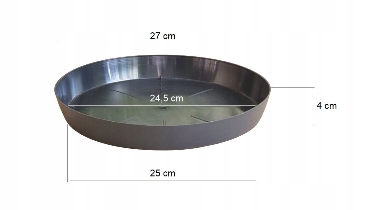 Podstawka pod doniczkę Terra ANTRACYTOWA 27cm Marka Prosperplast