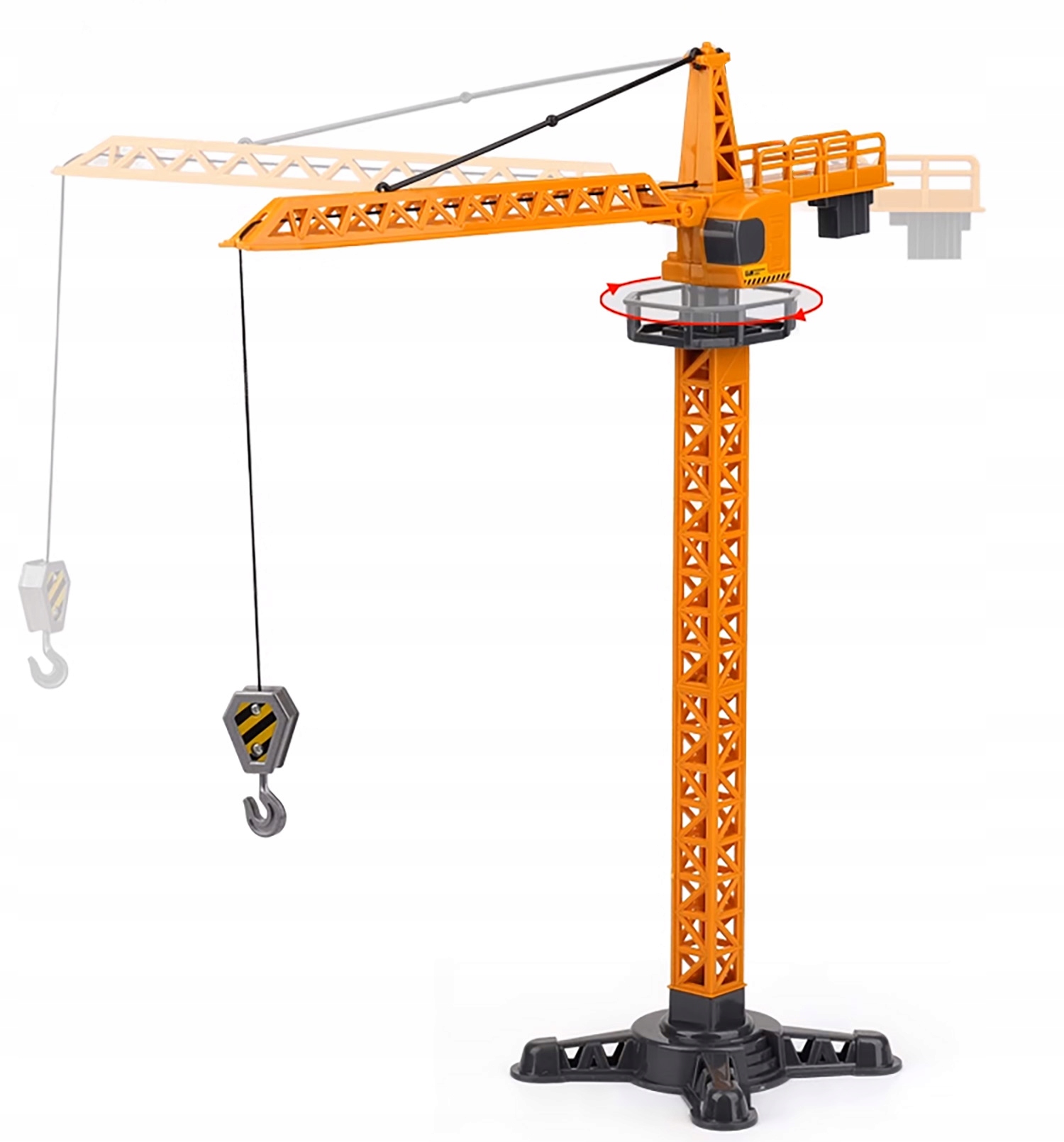 DŹWIG ŻURAW BUDOWLANY OBROTOWY RUCHOMY BUDOWA 50 ELEMENTÓW + POJAZD Materiał metal plastik
