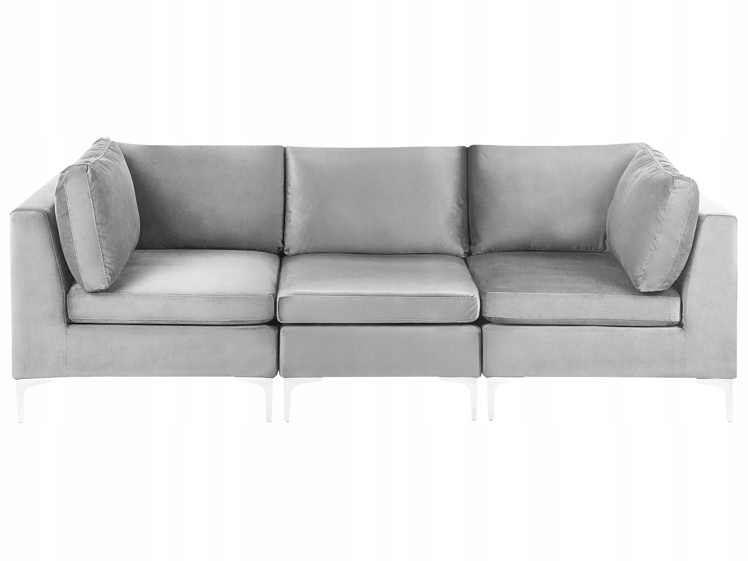 Sofa modułowa kanapa welurowa szara