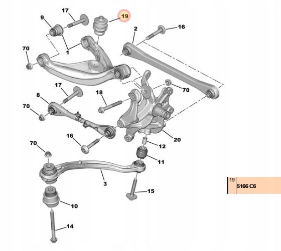 ODBÓJ BAŁWANEK AMORTYZATORA TYŁ PEUGEOT 508 ORYG! Producent części Inny