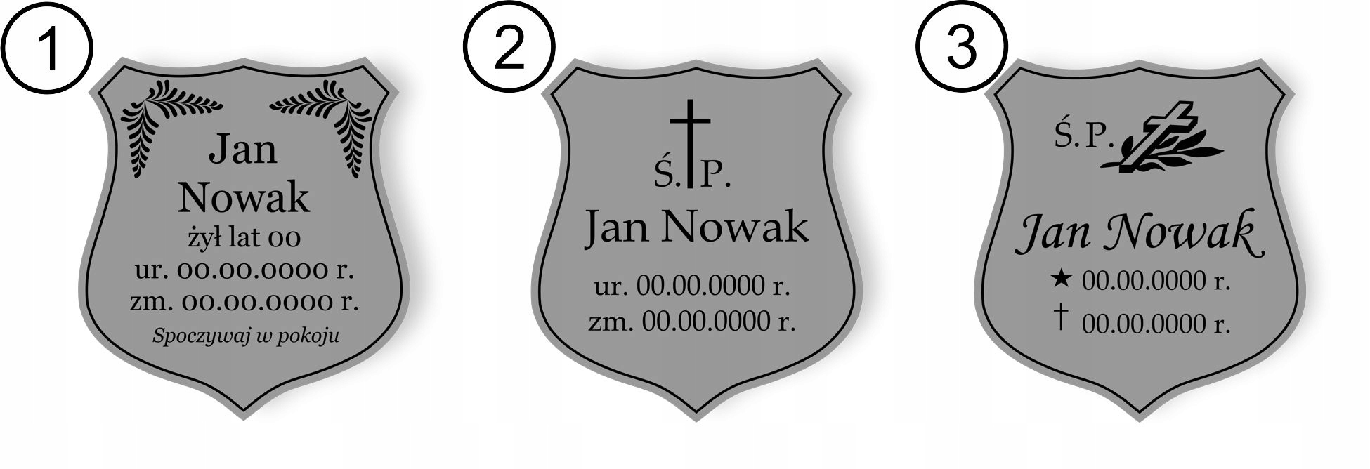 Tabliczka Nagrobna, tarcza na krzyż 19x20 cm Marka inny