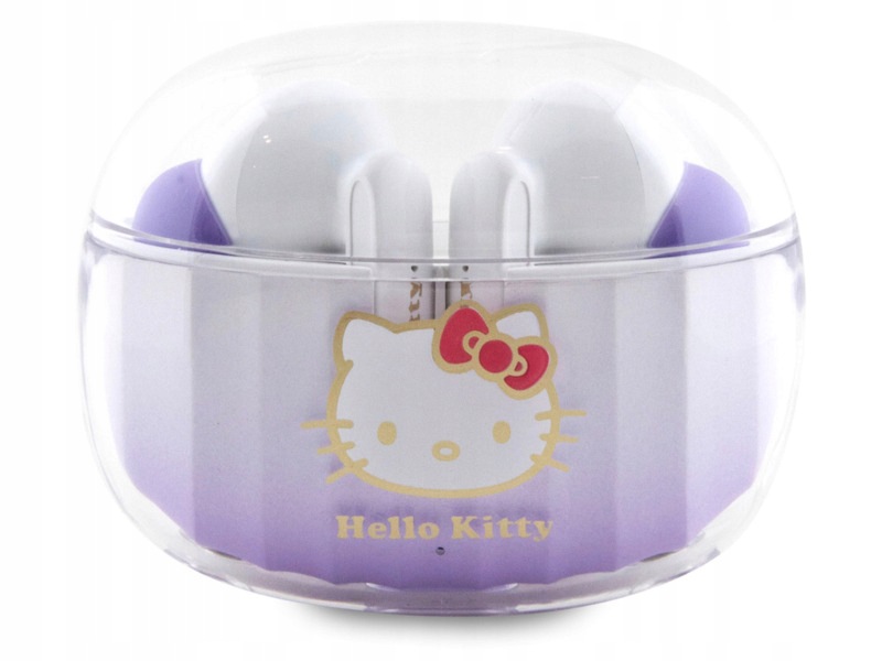 Hello Kitty True Wireless Kitty Head Logo Dokanałowe Bluetooth 5.3 Fioletowy