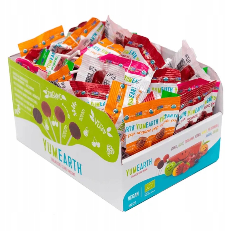 Aliness YumEarth LIZAKI OWOCOWE EKOLOGICZNE Mix Smaków 100 szt.