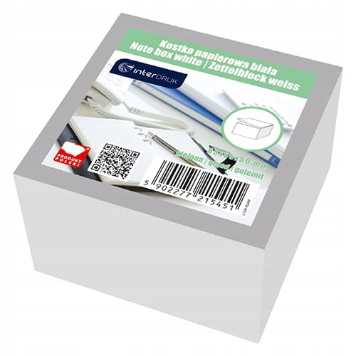 

Kostka papierowa biała 85x85x50mm Interdruk Kospap
