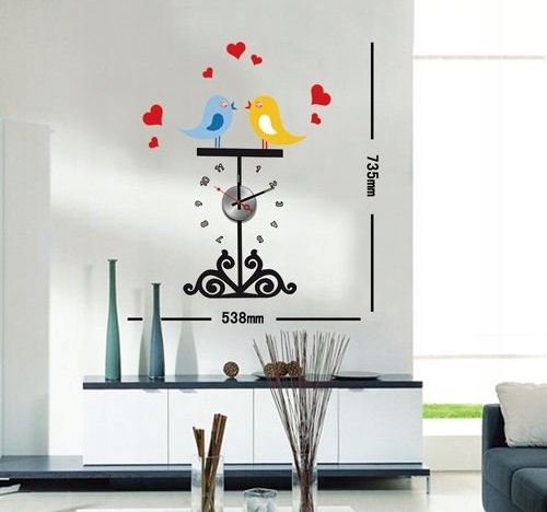 

DIY_ZEGAR_naklejka_NA Ścianę PTASZKI_53,8 x 73,5cm