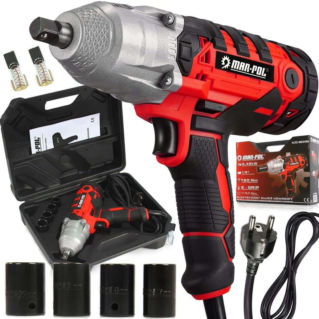 KLUCZ UDAROWY ELEKTRYCZNY 1/2 SAMOCHODOWY DO KÓŁ NASADKI WALIZKA