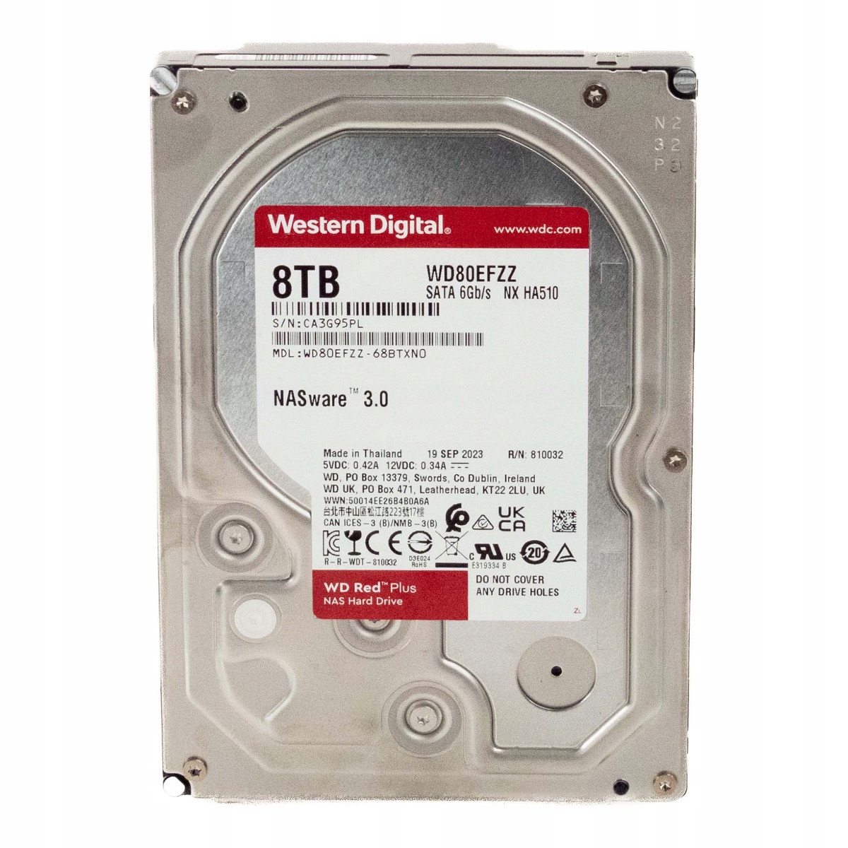 Wd Red Plus 8TB 5640RPM 128MB Sata III 3.5'' WD80EFZZ Nx HA510 NASware 3.0
