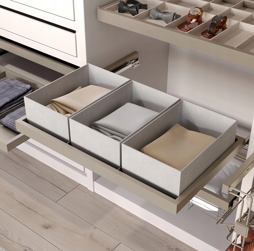 Szuflada z tacką HACK moduł 900 mm, kamienno-szary