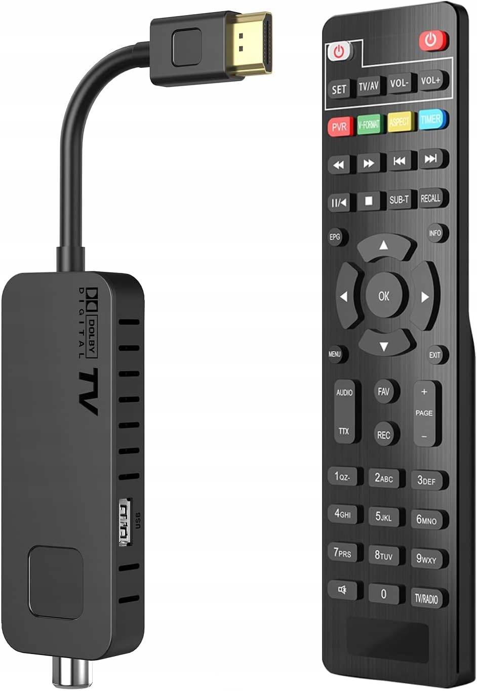 DCOLOR Dekoder DVB-T2 naziemny odbiornik cyfrowy HDMI TV Stick