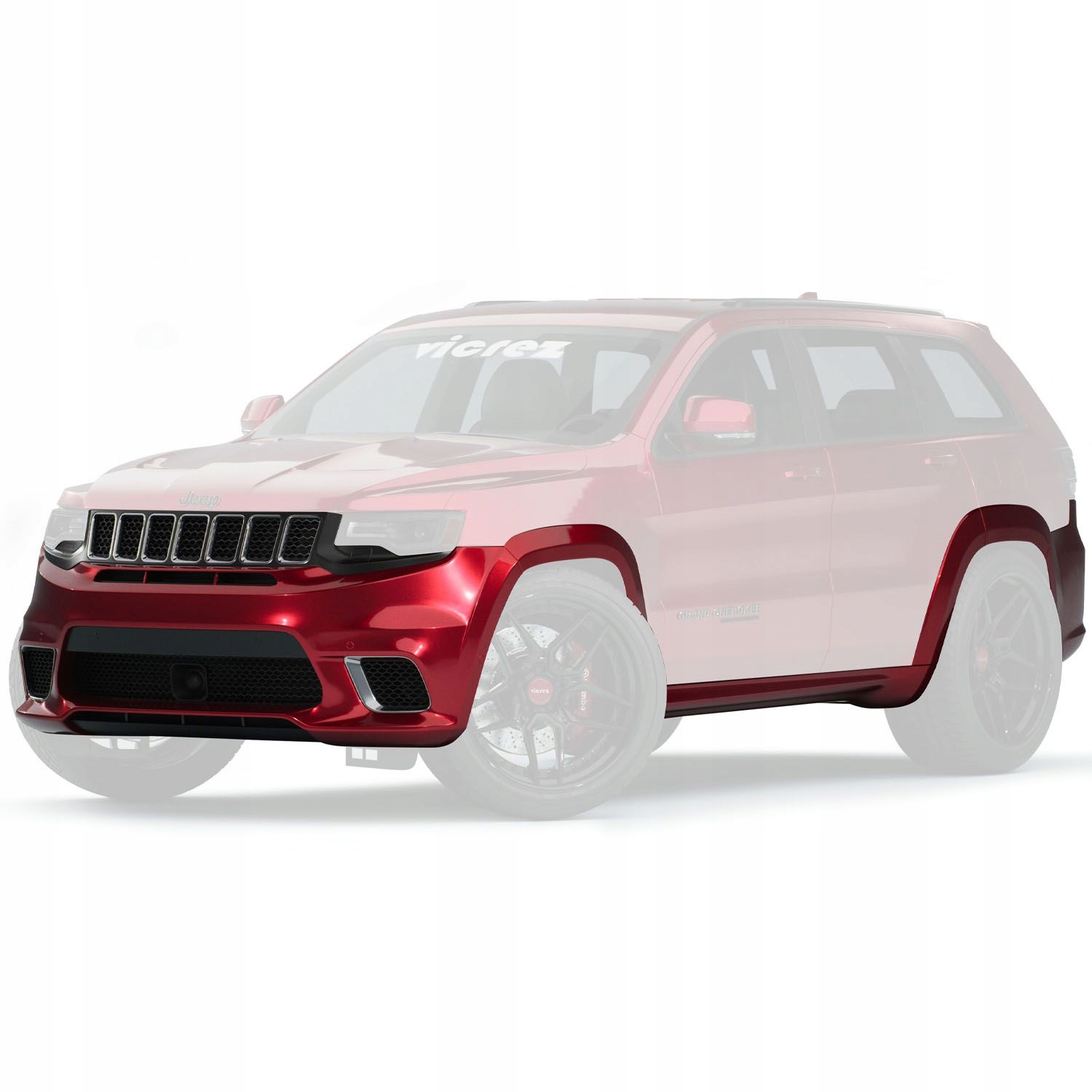 TRACKHAWK SRT Styl Body Kit + LEDy JEEP GRAND CHEROKEE 2014-2021 Producent części JGD ATTACK