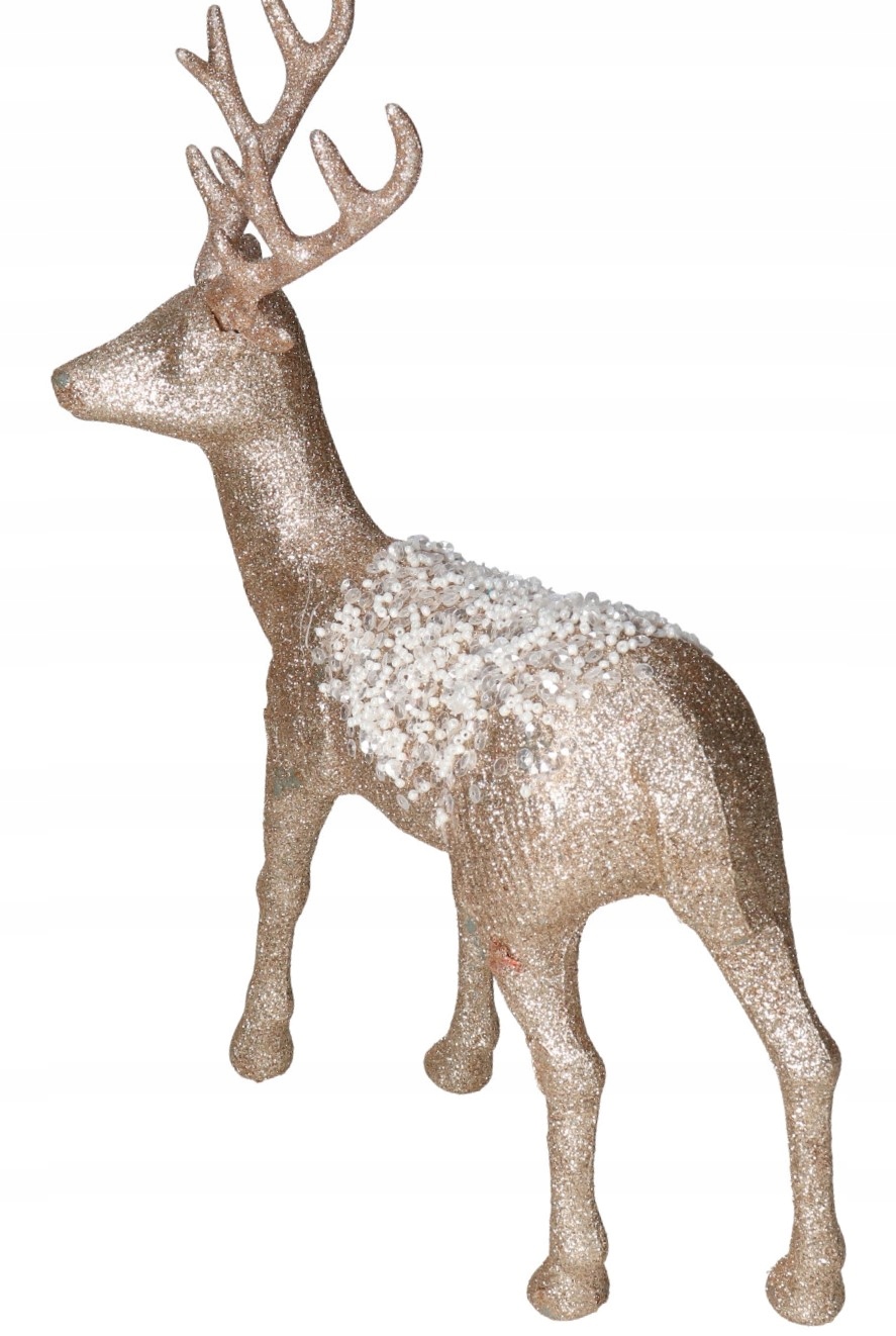 RENIFER Z BROKATEM FIGURKA OZDOBA STROIK XXL Marka Deko