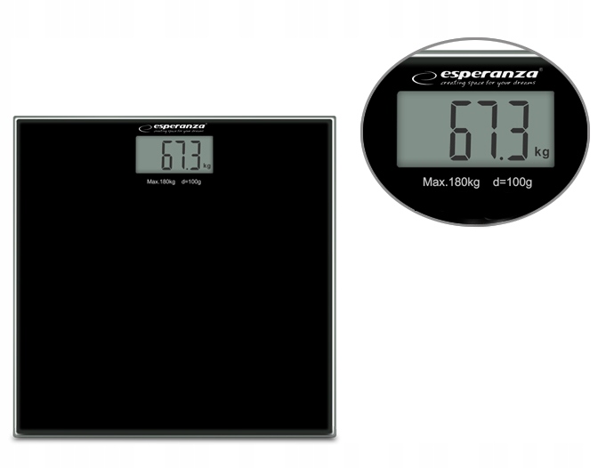 Электронные стеклянные весы для ванной комнаты 6 мм LCD 180 тип электронный
