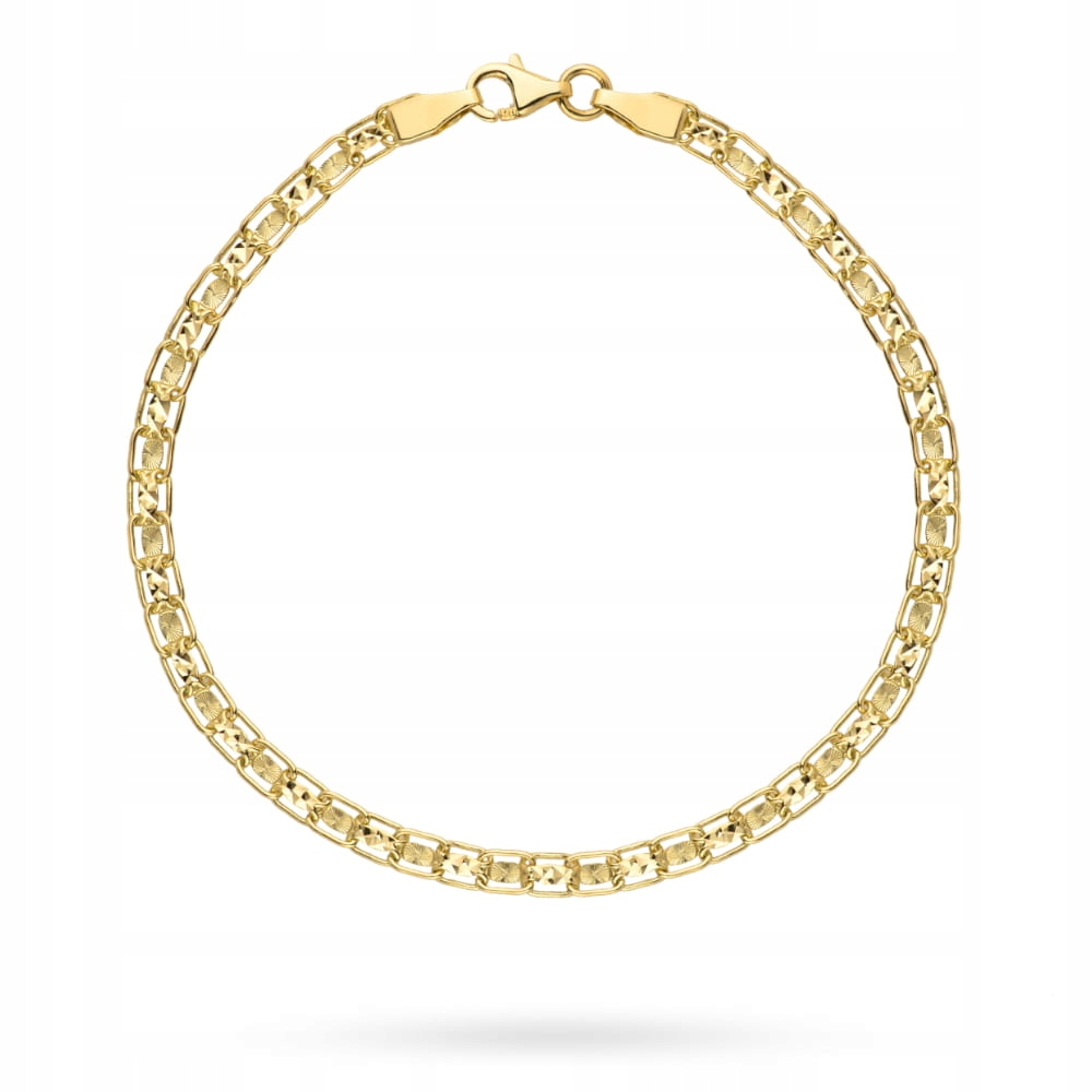 Zlatý řetízkový náramek 585 z Diamantových plechů 18,5 cm 3 g