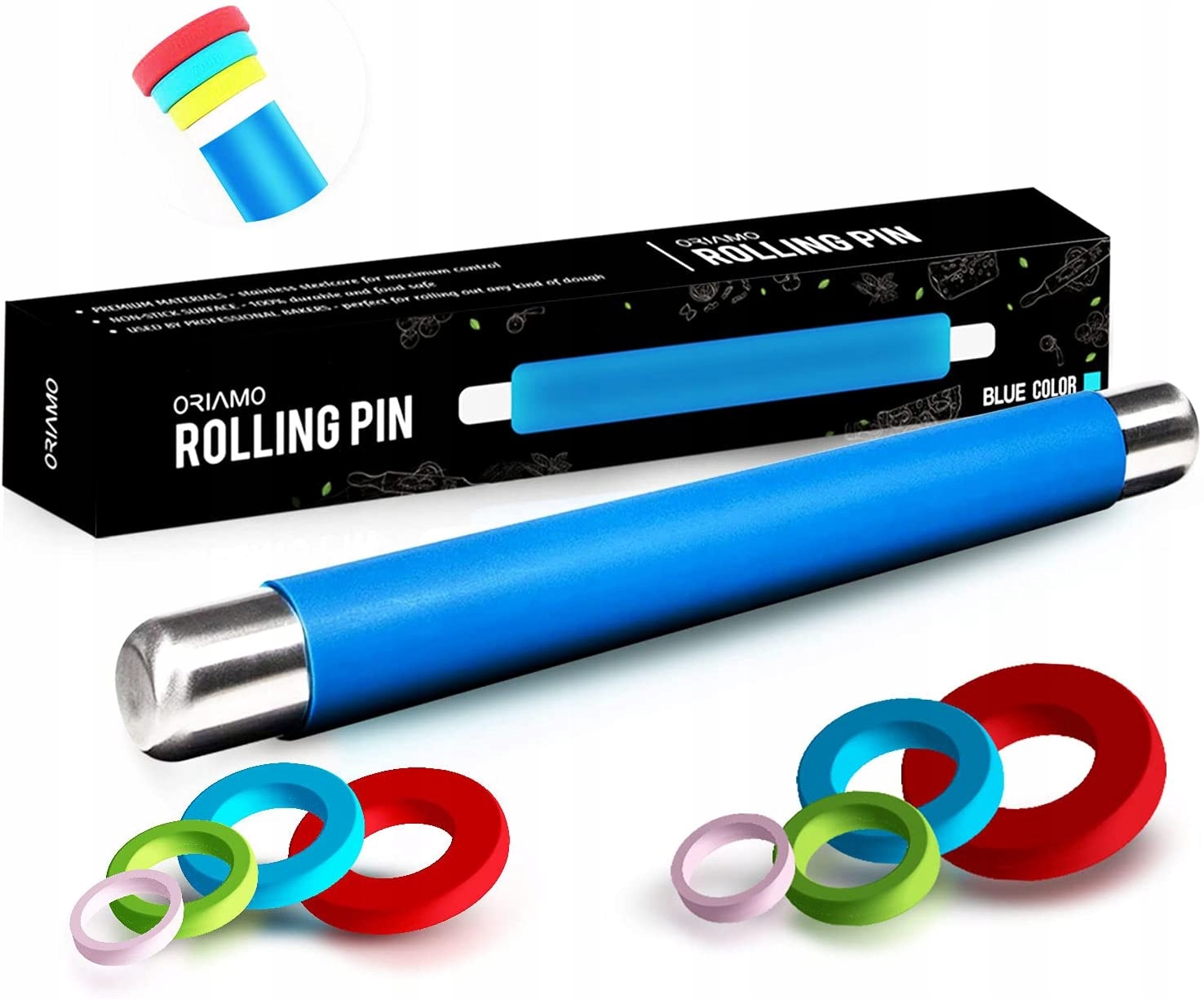 Silikonowy wałek do ciasta oriamo Bez BPA