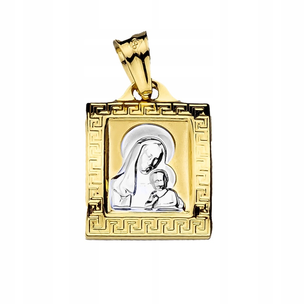 Zlatý Medailonek Přívěsek Matka Boží s Ježíškem