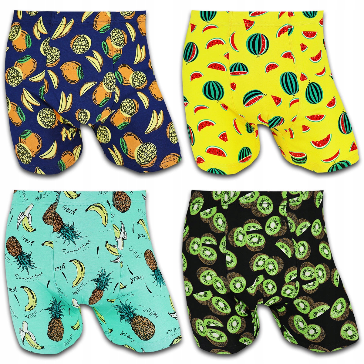 

4x Bokserki Męskie Kolorowe Bawełniane Zabawne