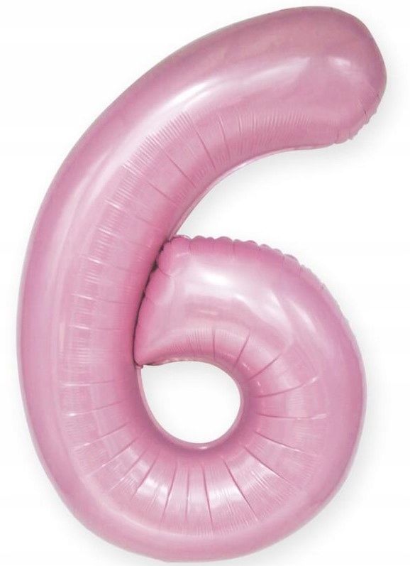 

Balon foliowy Cyfra 6 Różowy Duży 100cm