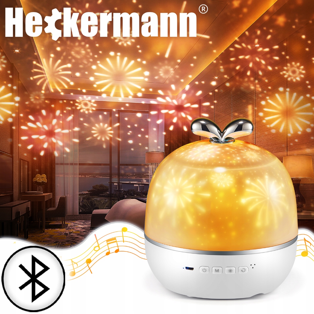 PROJEKTOR GWIAZD RZUTNIK NIEBA LAMPKA NOCNA LED GŁOŚNIK BLUETOOTH JABŁKO Stan opakowania oryginalne