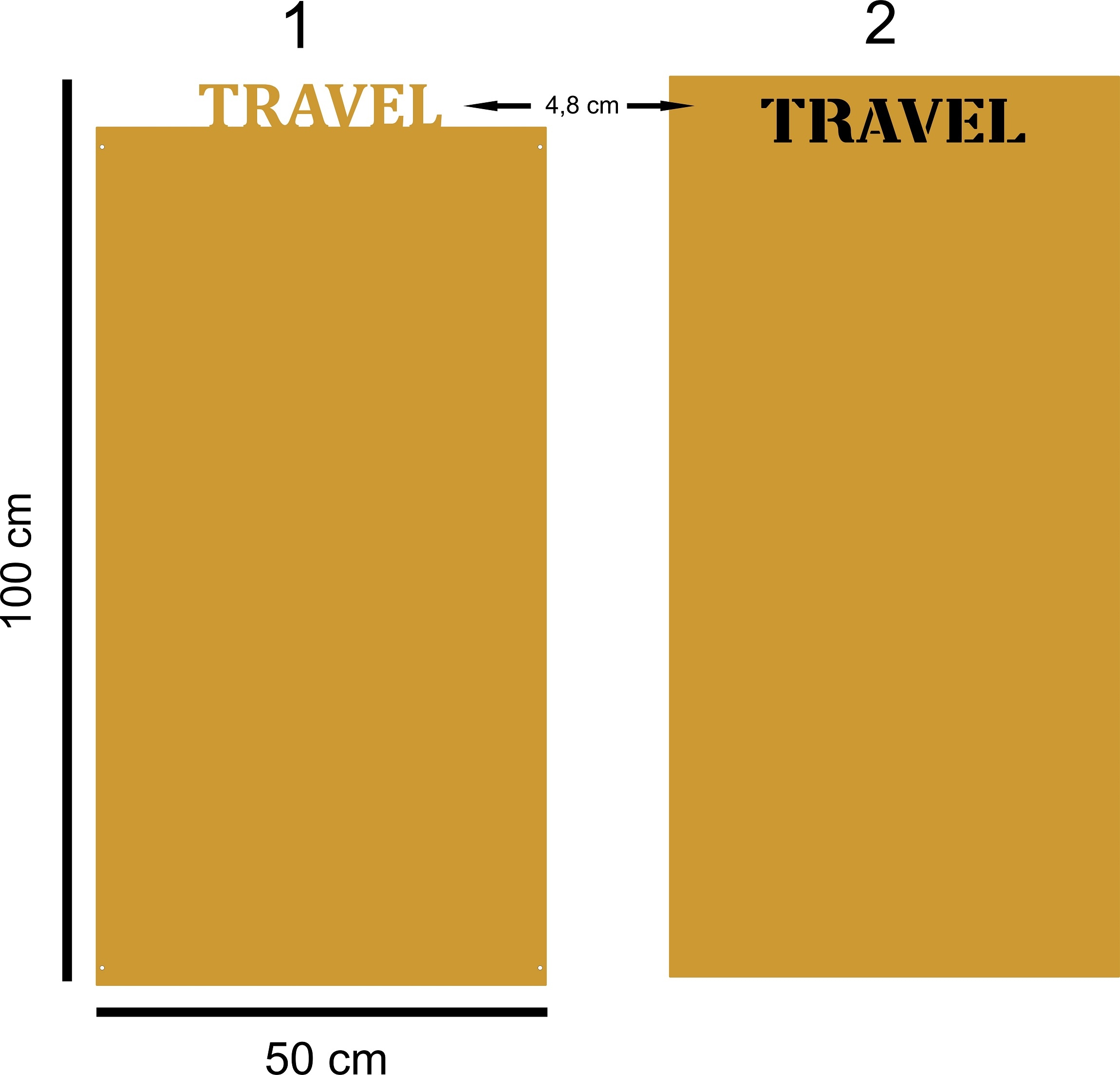 Kovová tabuľa Travel na magnety z cestovania Výrobca 100x50 Farby
