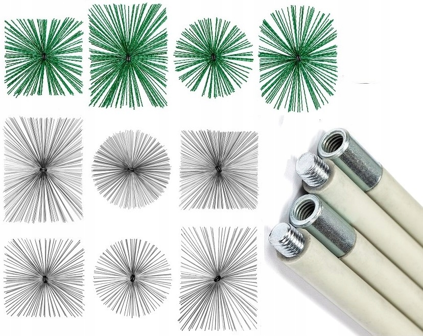 ZESTAW DO CZYSZCZENIA KOMINA OD DOŁU 6M DWIE SZCZOTKI WYCIOR