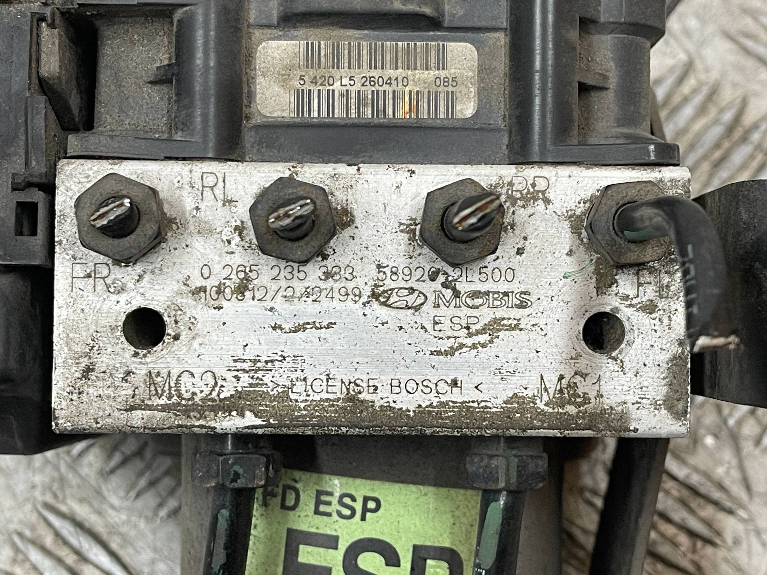 pump ABS control unit HYUNDAI I30 1 0 07- 58920-2L500