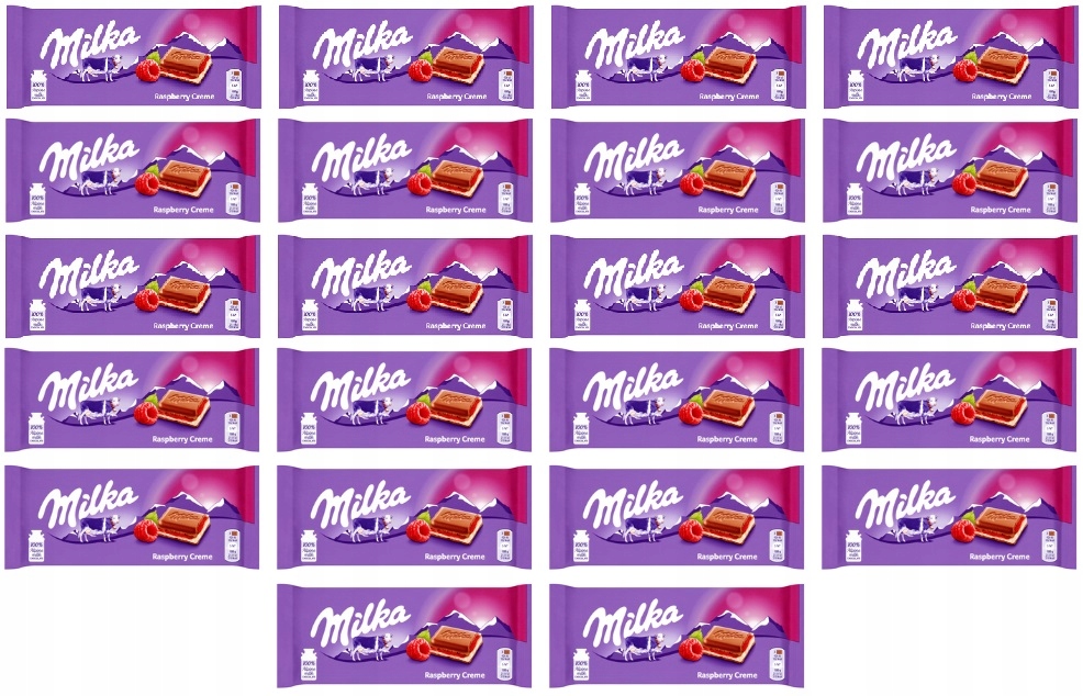 Levně 22x 100g Milka Malinový krém čokoláda v krabičce