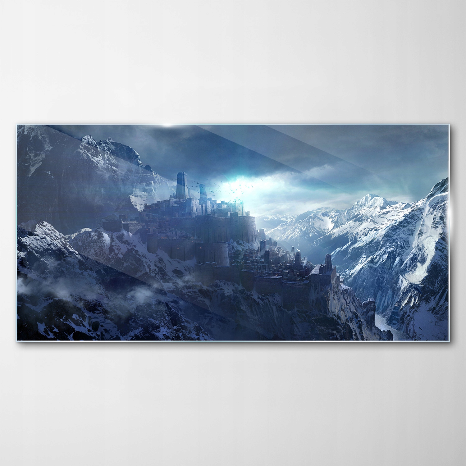 

Hartowany Obraz Szklany Śnieg zamek Góry 120x60