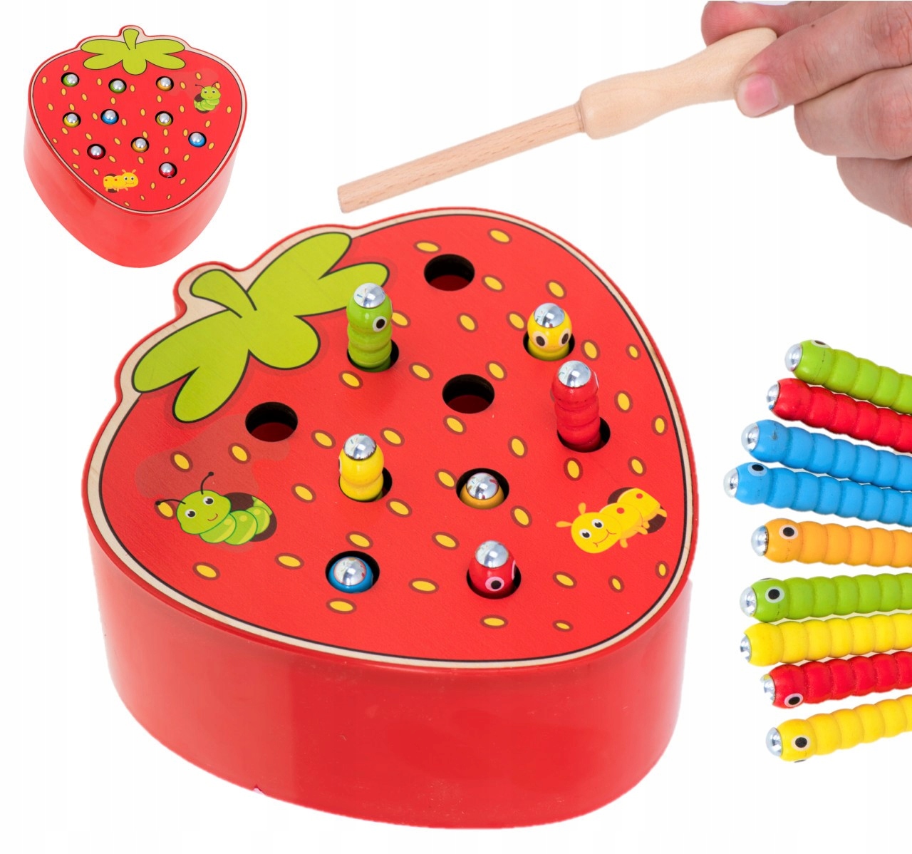 

Gąsienica drewniana magnetyczna montessori sorter