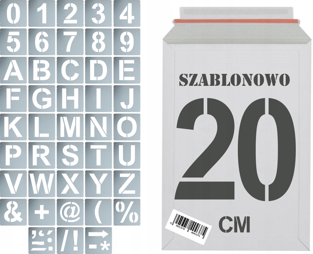

Szablony malarskie wielorazowe Litery i Cyfry 20cm