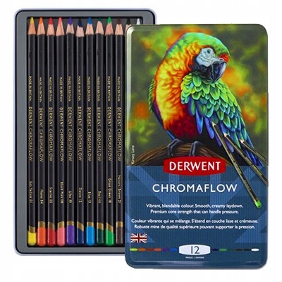 Derwent Chromaflow pastelky kreslící, 12 barev