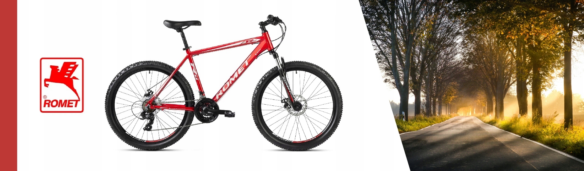 ROWER GÓRSKI MTB ROMET RAMBLER 6.2 26 SHIMANO ALU OŚWIETLENIE STOPKA GRATIS Kolor czerwony