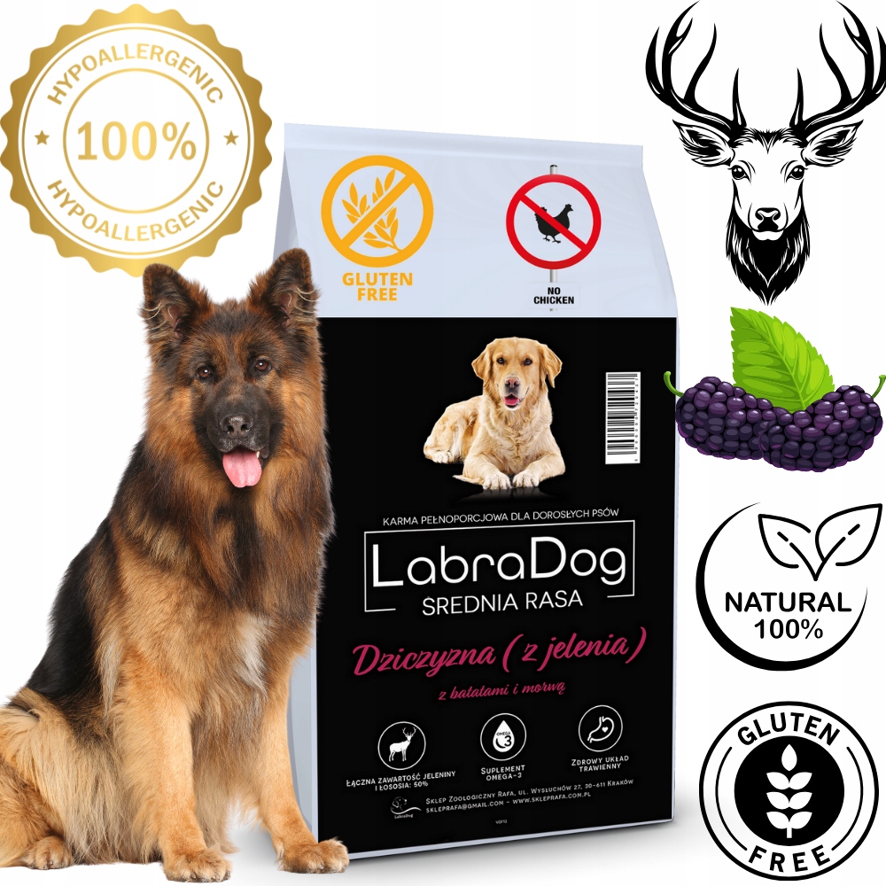 Levně LabraDog Superfood Hypoalergenní zvěřina z jelena na alergie 12 kg