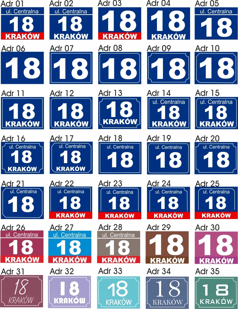 TABLICA Z NUMEREM DOMU TABLICZKA adresowa 40x30 Wysokość produktu 30 cm