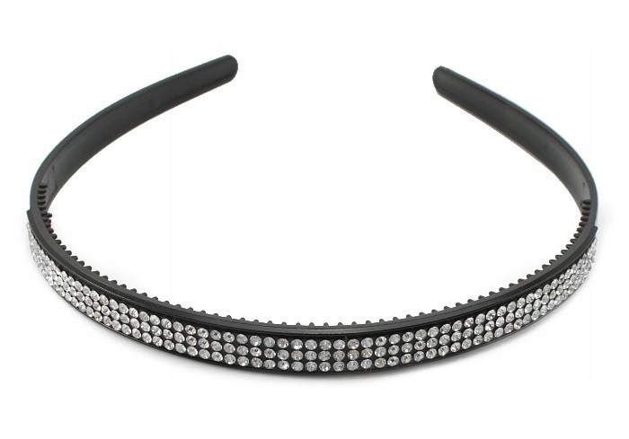 OPASKA DO WŁOSÓW CZARNA 3 RZĘDY CYRKONII