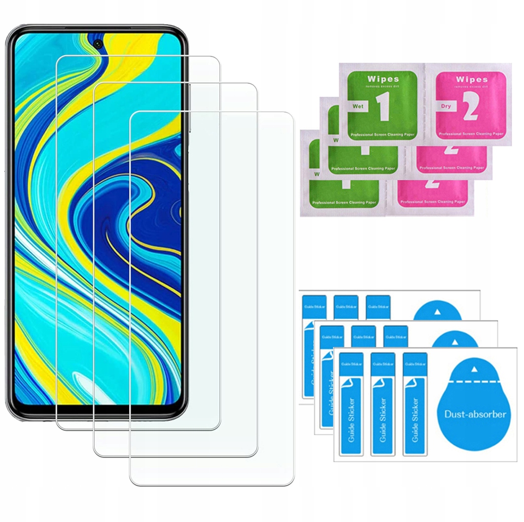 

3x Szkło Hartowane 9H do Xiaomi Redmi Note 9 Pro