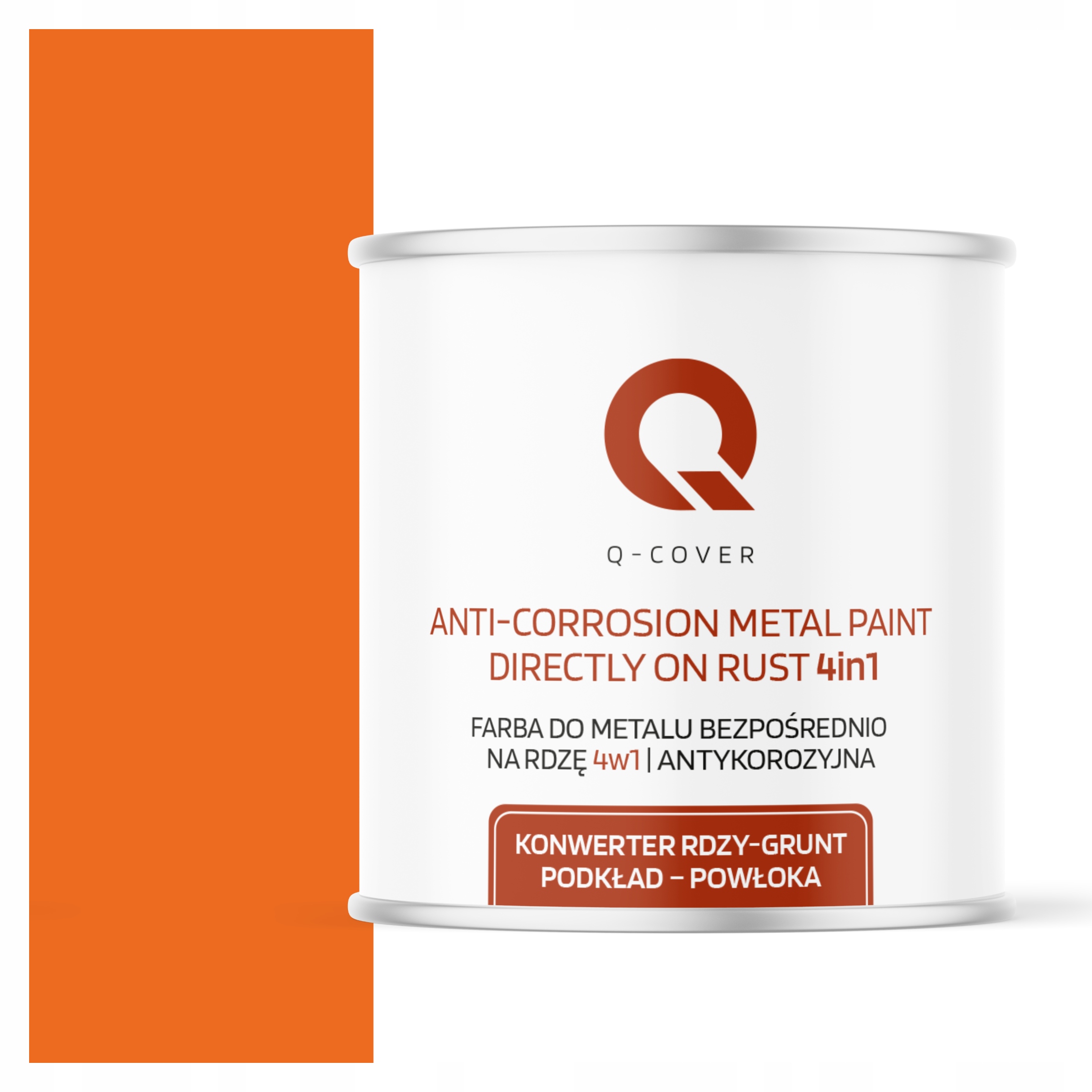 Farba Na Kov Na Hrdzu 4v1 Oceľ Červená Oranžová Ral 2008 Lesk 2.5L
