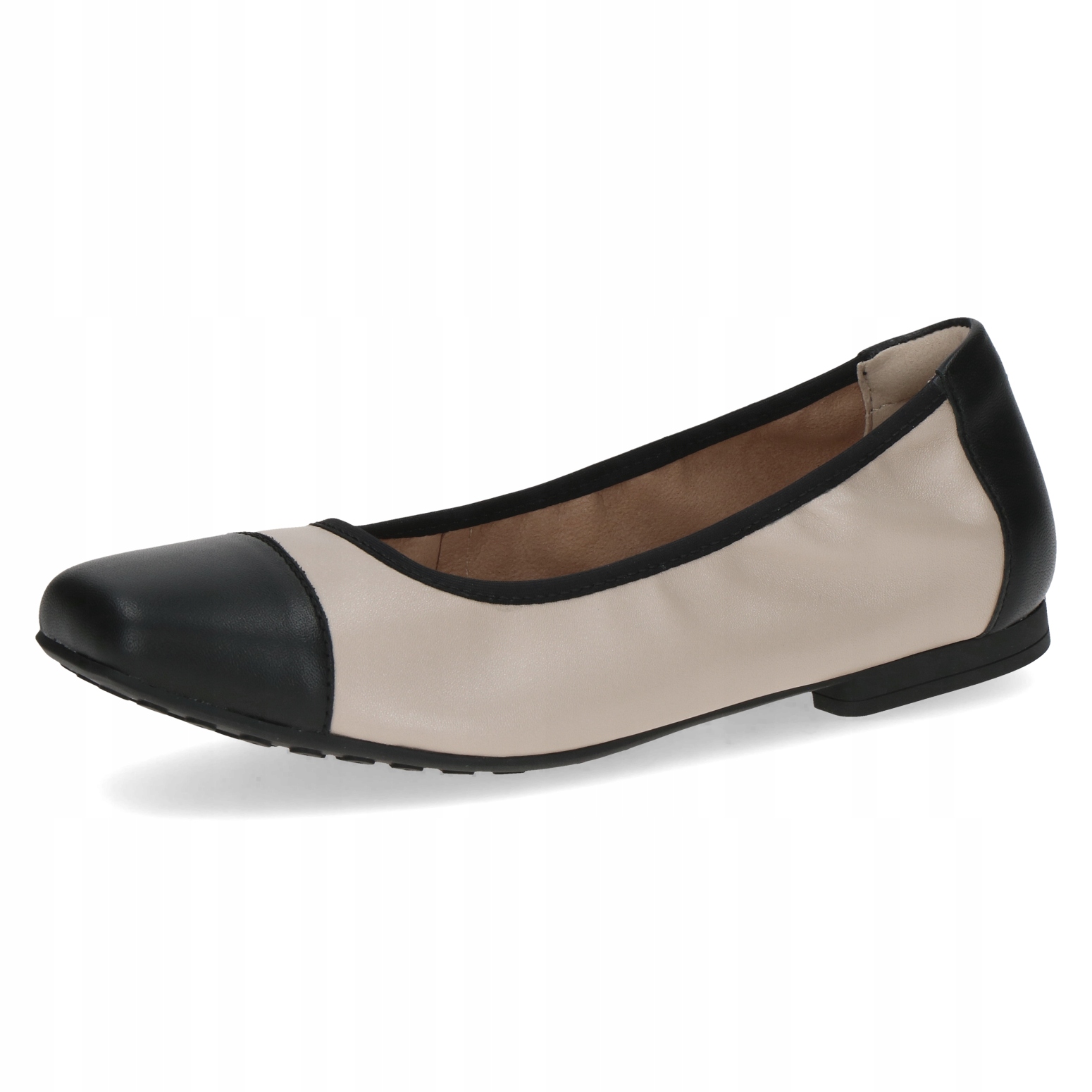 Caprice baleríny krémové/černé Gwenny pohodlné [22117-46-441] vel. 40