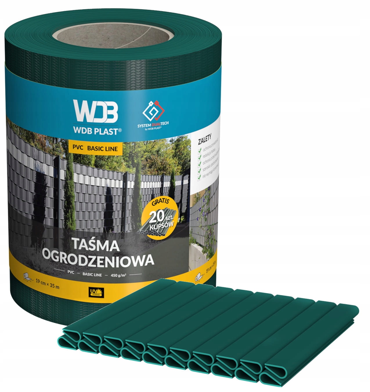 

Taśma Ogrodzeniowa 19cmx35m Zielona Ogrodzenie Pvc