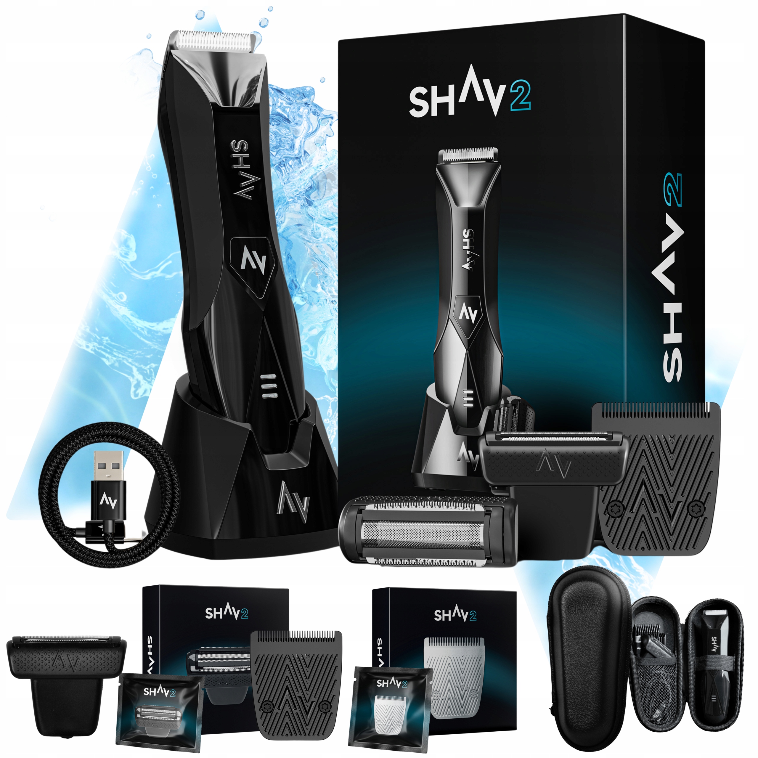 Shav 2 Set Strojek na stříhání vlasů Intimní místa