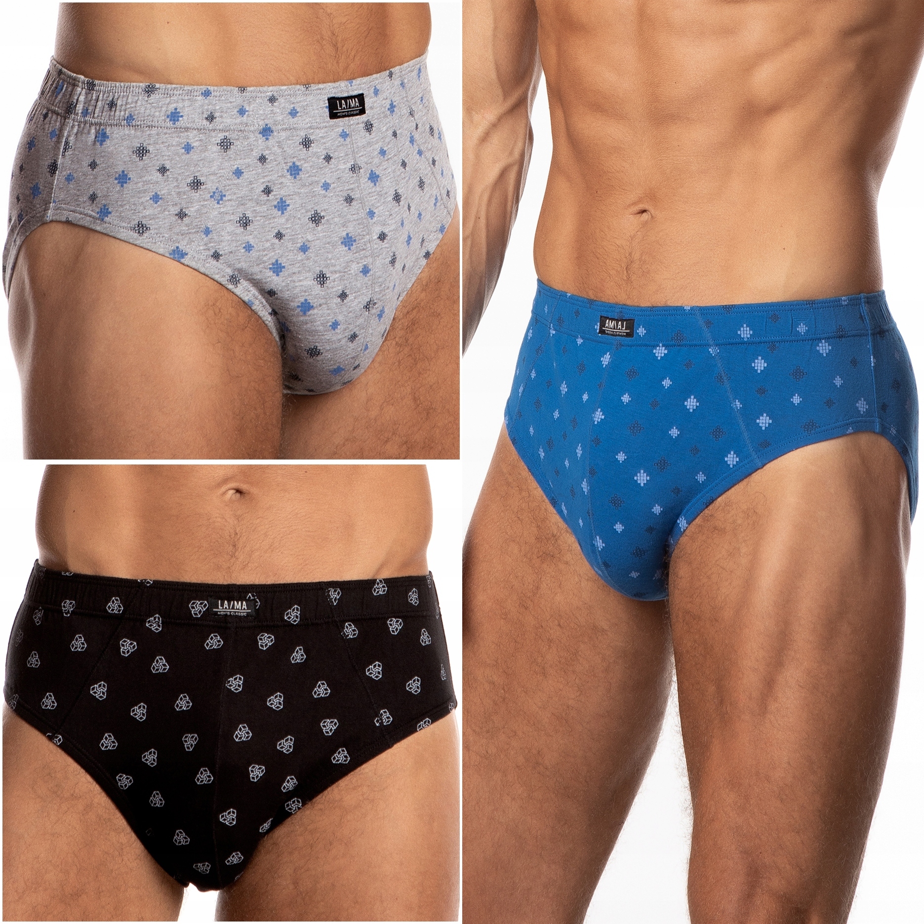 Pánské Slipy Lama 110/20 slipy přiléhavé 100% Bavlna 3-BALENÍ M