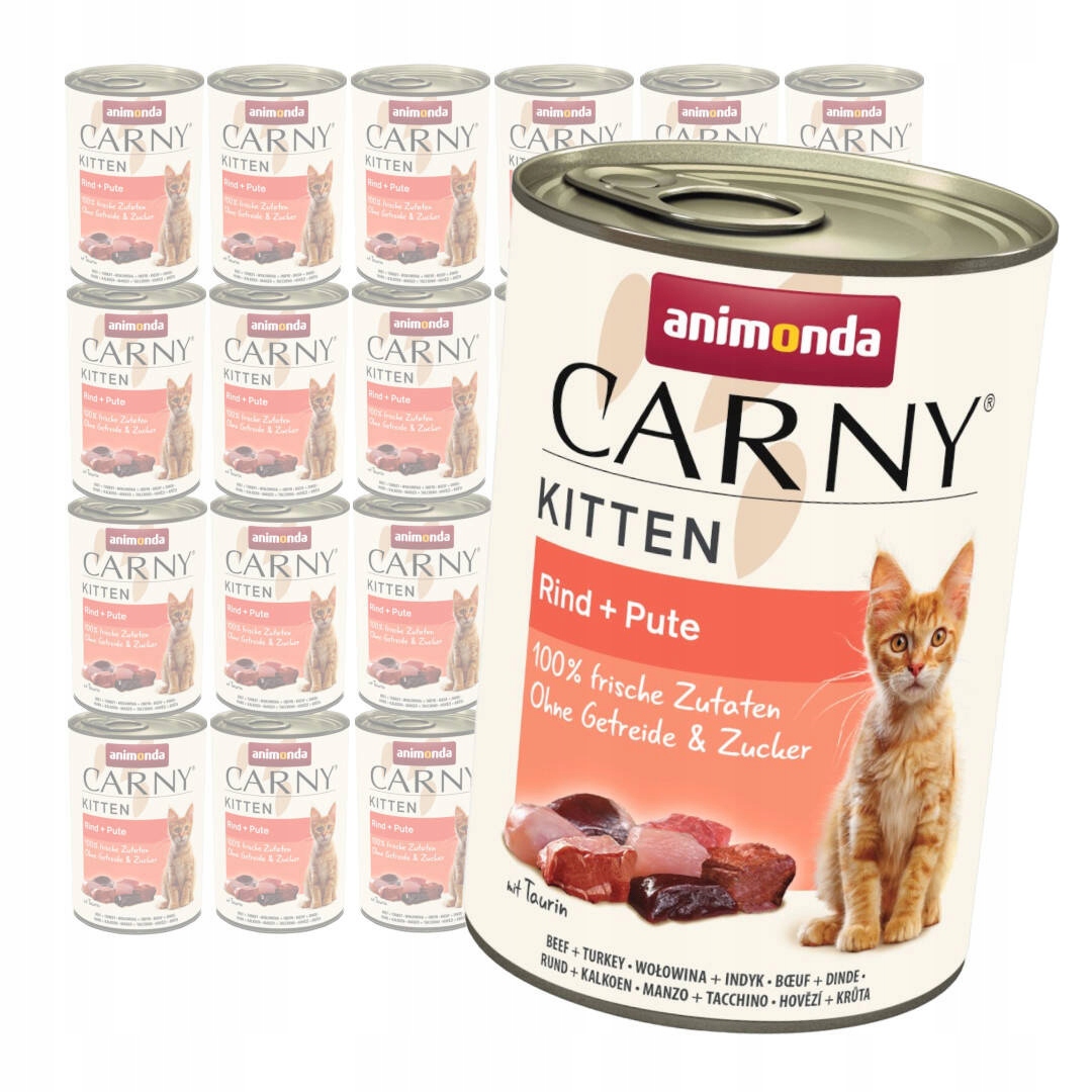 Animonda Carny Kitten 24x400g Vlhké Krmivo pro koťata s hovězím a krůtím masem