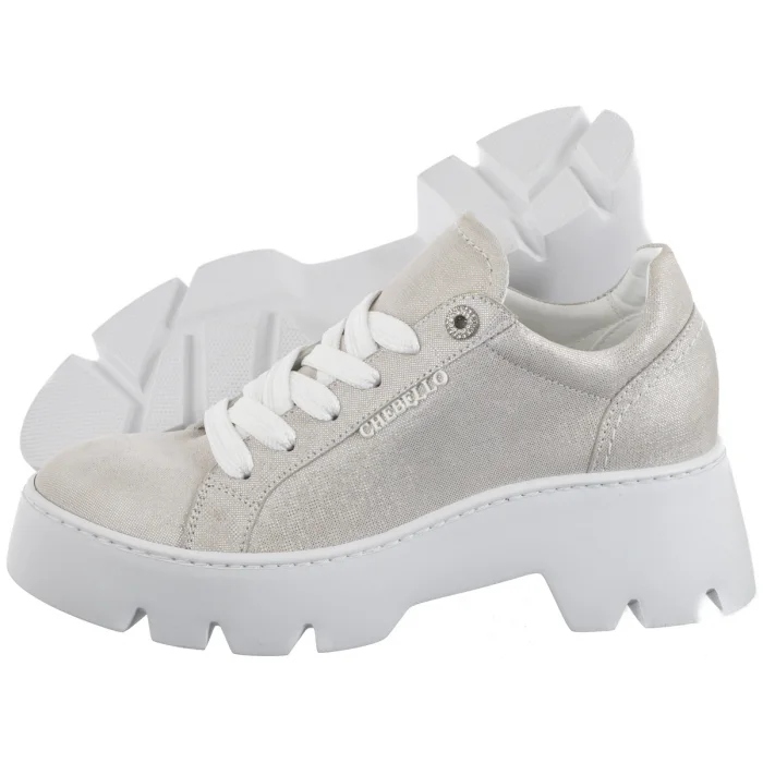 Dámské polobotky na platformě CheBello Stříbrné 4632-512-000-PSK